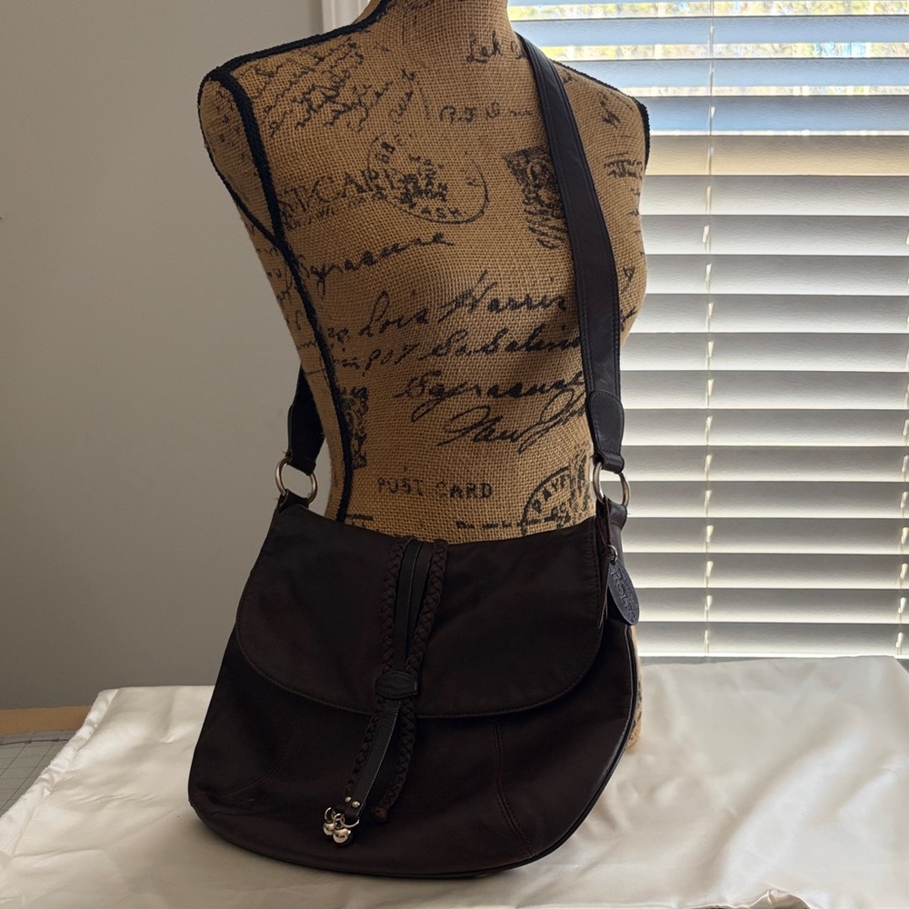 Rolfs Brown leather Crossbody Bag. Inside is beautiful! Few marks barely visible